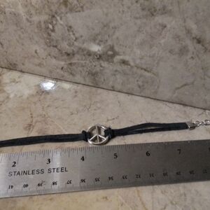 Black Peace Sign Bracelet